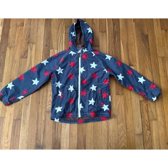 Mini Boden Star Insulated Fleece Hooded Jacket Blue Size 9-10 - Picture 1 of 6